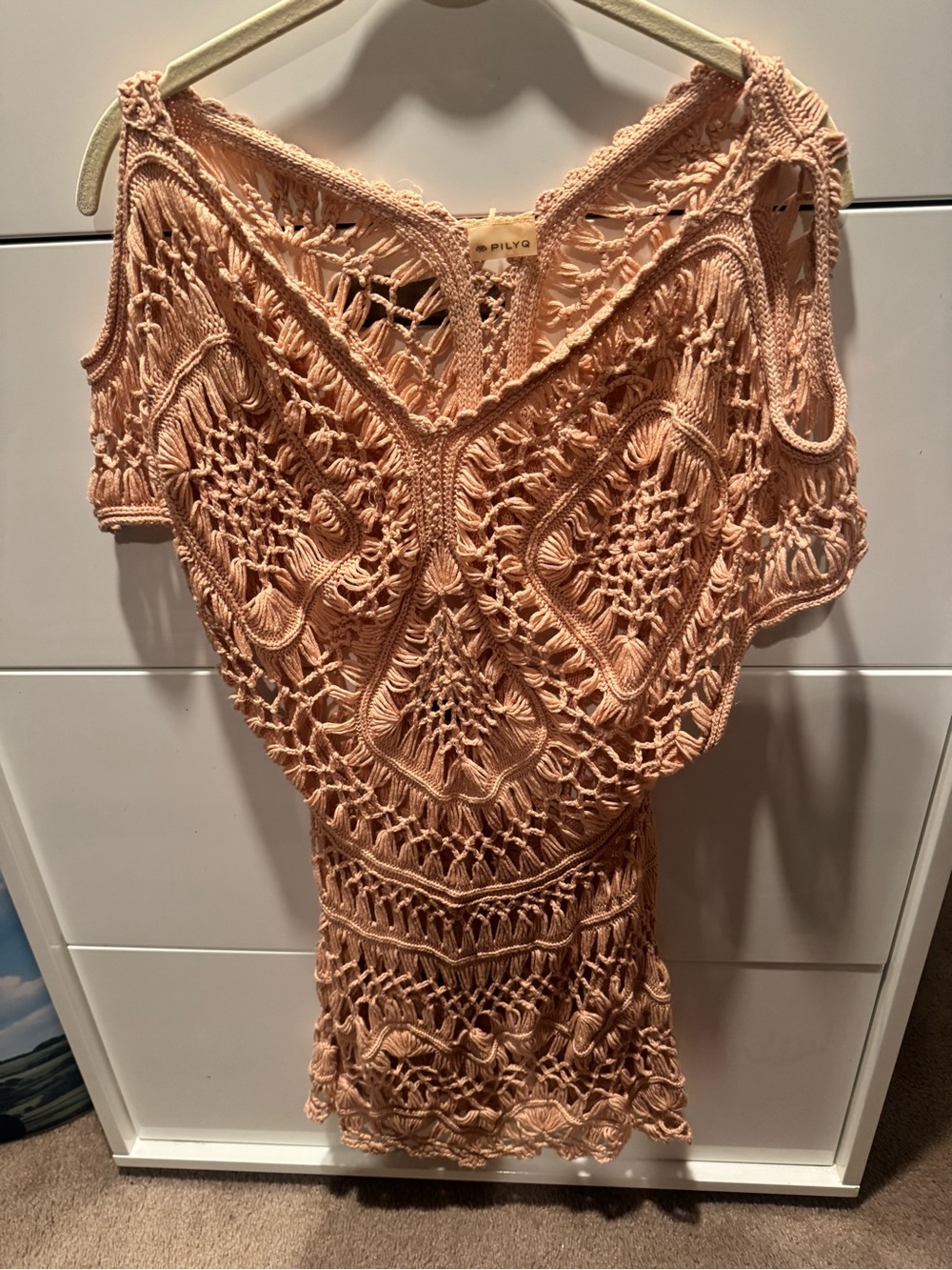 PILYQ Crochet coverup Peach